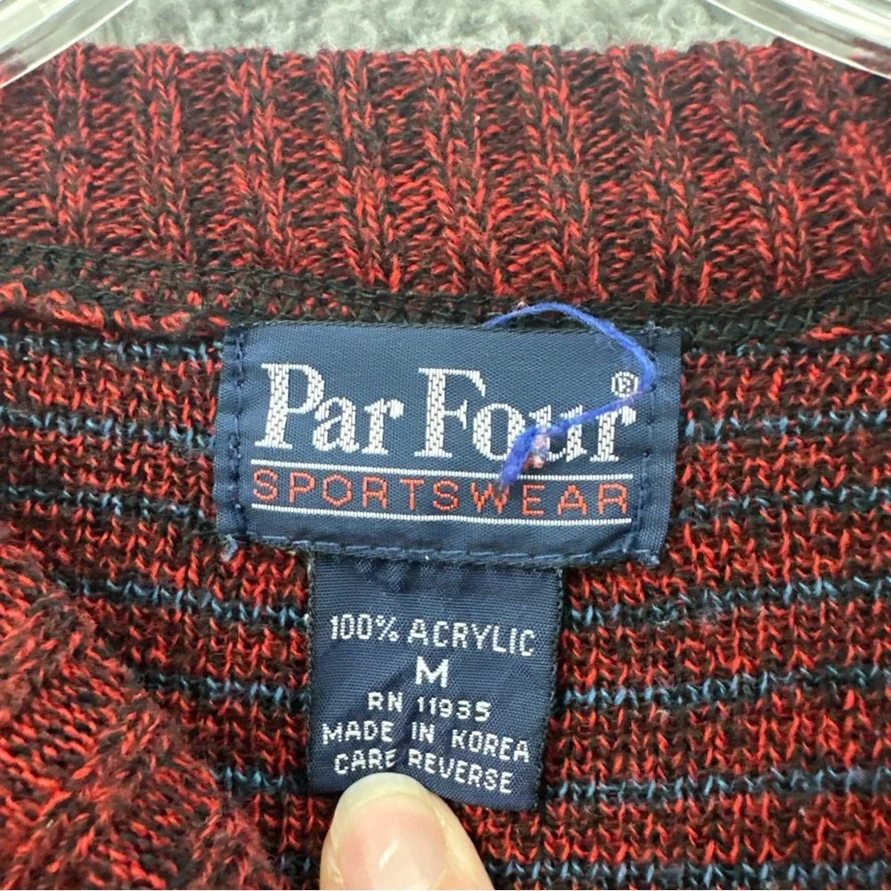 Vintage Par Four Sportswear Knit Sweater Preppy Grandpa‎ Retro 90s Men's Medium